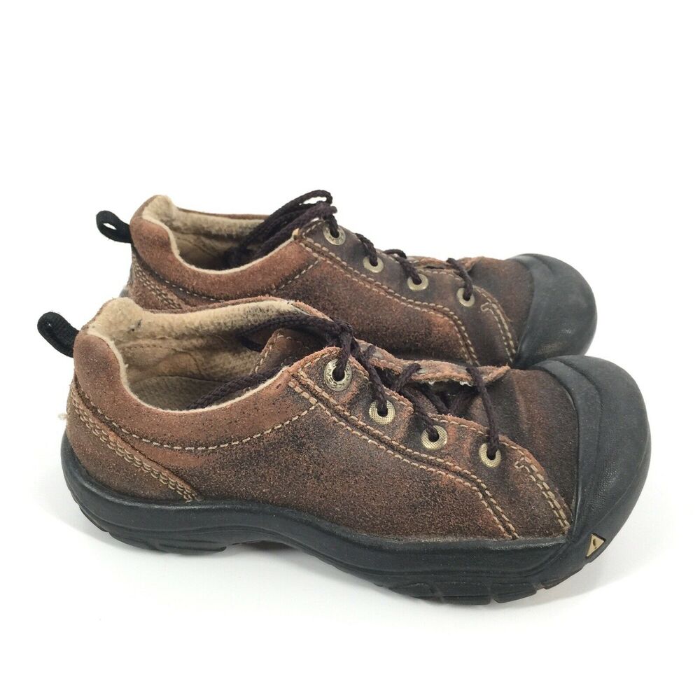 Keen Leather Outdoor Hiking Shoes Size 3 Big Kids Brown Lace Up Keens Camping